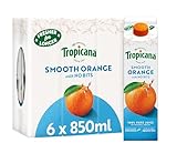 Tropicana - Orange Fruit Juice with No Bits - Long Life Pure Orange Juice, No Added Sugar, No Added Artificial Flavours, with Vitamin C - Breakfast Drink - 6 x 850ml