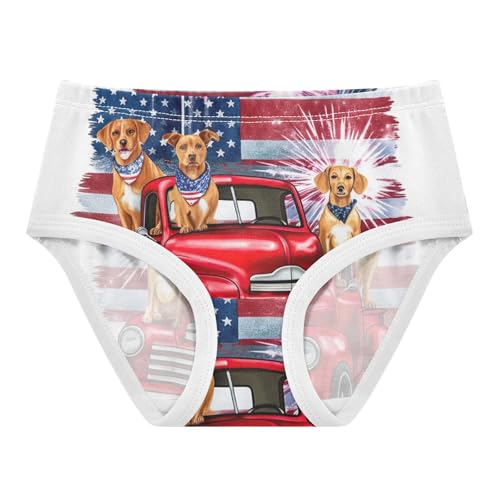 Print Girls Underwear Toddler 2t Cotton Cute Panties Girl Vintage Red Truck Dogs USA Flag Kids Undies Briefs