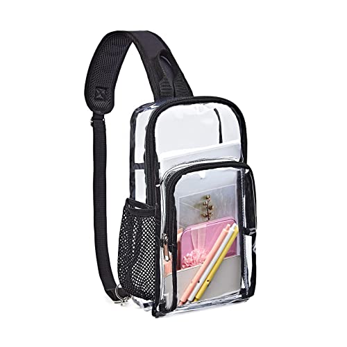 Sac bandoulière transparent imperméable avec sangle réglable polyvalent - 4