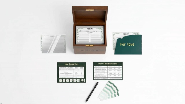 Amazon.com: Wooden Recipe Box Set-Vintage Pine Recipe Box includes