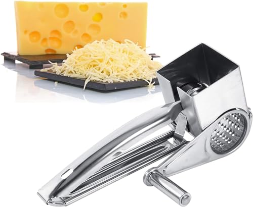 Jrancc Rallador de Queso Rotativo Rallador de Acero Inoxidable para Triturar Chocolate, Verduras, Frutas