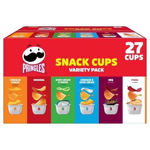 Pringles Potato Crisps Chips, Lunch Snacks, Snack Cups, Variety Pack, 19.5oz Box (27 Cups)