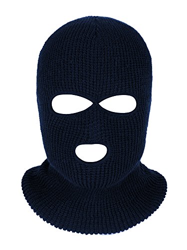 Image of SATINIOR 3 Holes Ski Mask Full Face Cover Outdoor Balaclava Winter Knitted Neck Gaiter for Halloween Sports Cycling