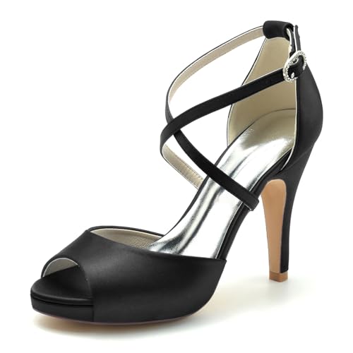 Chaussures de mariage de mariée satinée à haut talon aiguille chic et sexy pour cérémonie