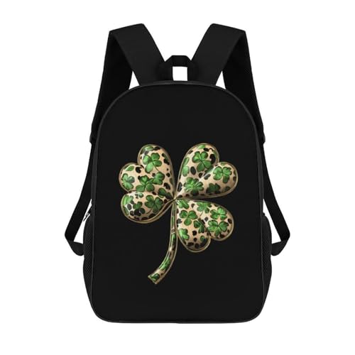 Shamrock Leopard 17 Inch Backpack Classic Travel Daypack with Adjustable Shoulder Straps for Men Women