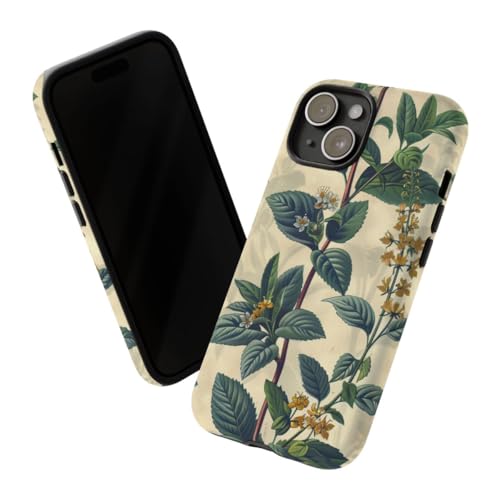 Coque herbes botaniques vintage rigide mate iPhone 15 protection fleurs - 2