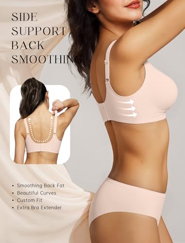 Wireless Seamless Bras for Women No Underwire Push Up Scalloped V Neck Full Coverage Support Bralettes Everyday Bras4