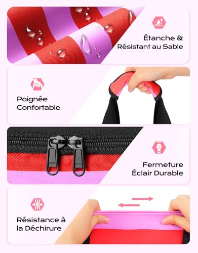 CIRYCASE Grand Sac de Plage XXL avec Isotherme, 54L Cabas de Voyage Pliable – vue 7