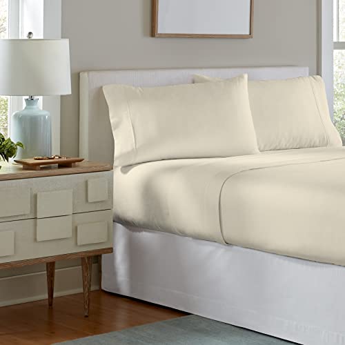 Celeste Home 190 GSM Cal King, Ivory Sheet Set- Warm & Cozy - 100% Cotton Flannel Pre-Shrunk - Extra Soft - Deep Pockets - Easy Fit - Elastic All Around - Comfy - Double Brushed by Celeste Home - Image 2