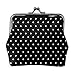 Geldbörse Schwarz und Weiß Polka Dots Brieftaschen Leder Kleingeldbeutel mit Kiss-Lock-Verschluss Schnalle Kleingeldbörse