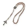 Nazareth Store Bronze Alloy Beads Green Paracord Rosary Beaded Necklace St Michael Medal Strong Metal 10mm Beads Our Father Catholic Rosary with Pardon Crucifix (Copper) #1