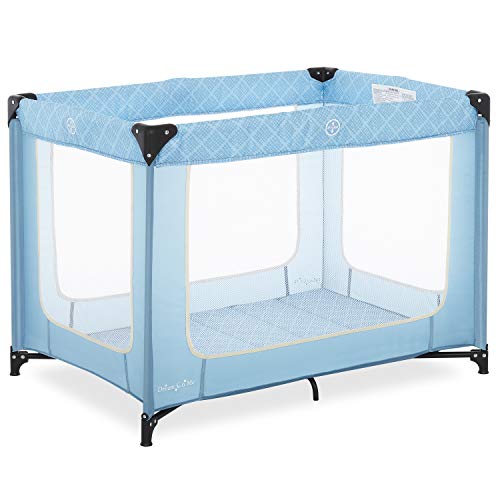 Dream On Me Zoom Portable Playard In Blue, Lightweight, Packable And Easy Setup Baby Playard, Breathable Mesh Sides And Soft Fabric - Comes With A Removable Padded Mat #TOP19