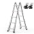 VEVOR Telescoping Ladder A Frame, 20 FT Compact Aluminum Extension Ladder, Multi-Function Portable Collapsible RV, Telescopic for Homework Stairs Indoor Outdoor Roof, 330lb Load
