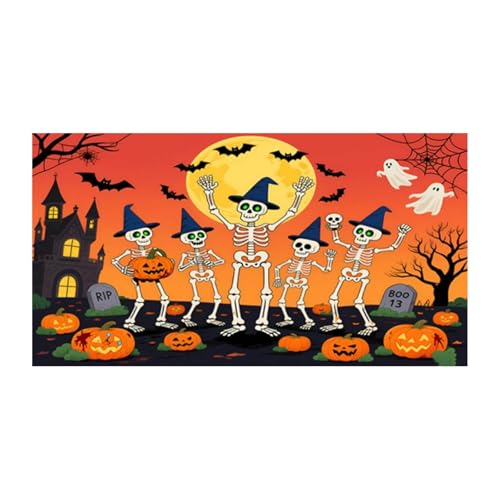 Banner Garage di Halloween,2 × 1,5 m Copertura della porta di Garage di Halloween,Striscioni di Tela di Sfondo di Halloween Appeso,Decorazioni di festa di Halloween