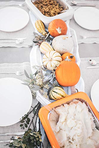 Fancy Panz 2-in-1 Dress Up & Protect Your Foil Pan, Made in USA, Fits 2 size of foil pans. Foil Pan & Serving Spoon Included. Hot or Cold Food. Stackable for easy travel. BPA free (Orange)