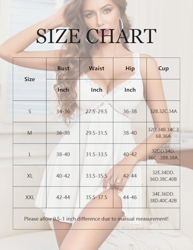 Image of Avidlove Womens Nightgown Sexy Lingerie Sleepwear Lace Chemise Modal Babydoll Slip Nighties