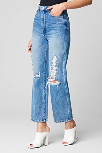 [BLANKNYC] Womens Sustainable High Rise Straight Leg Ripped Jeans, Stylish & Comfortable Pants3