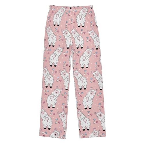 Llama and Love Boys Long Pants Soft Trousers Elastic Waist Kids Lounge Bottoms with Pockets S-XL