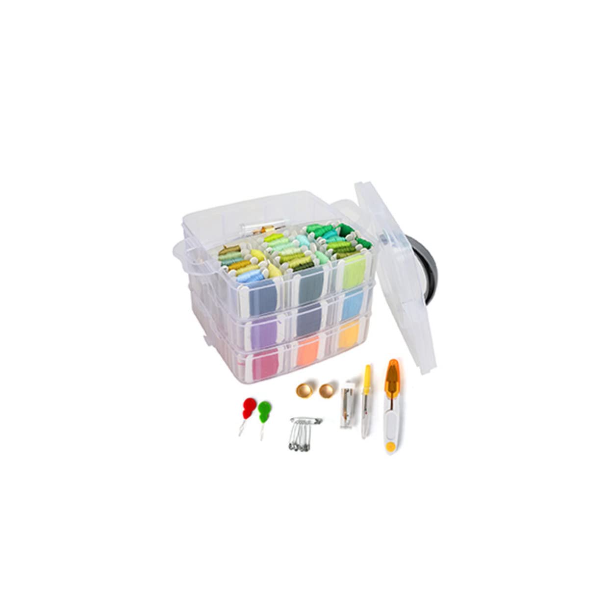 OSALADI Hilos de Bordar Kit de Herramientas de Bordado Tablero para Bobinar Hilos para Costura DIY Hogar Mujeres y Niñas