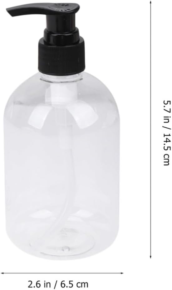6pcs Refillable Shampoo Bottles 350ml Plastic Liquid Containers for Toiletries and Lotion, Reusable Shower Gel Dispenser Bottles for Camping and Travel Random Color