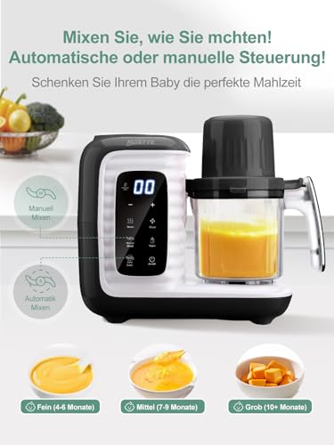 KOSTTE Babynahrungszubereiter, Multifunktions Babybrei Zubereiter, Schnelles Dampfgaren in 15 Minuten, Multifunktions Küchenmaschine für Babynahrung, BabyDampfgaren, Mixen
