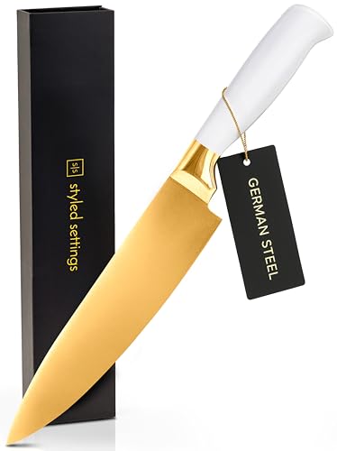 STYLED SETTINGS White and Gold Chef Knife