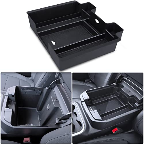 Center Console Organizer Compatible with 2019-2022 GMC Sierra/Chevy Silverado 1500 and 2020-2022 Sierra/Silverado 2500HD/3500HD Accessories, Storage Box (Full Console w/Bucket Seats ONLY)