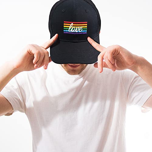 Image of Pride Hat Rainbow Caps LGBT Baseball Cap Pride Accessories Gay Stuff for Men Women