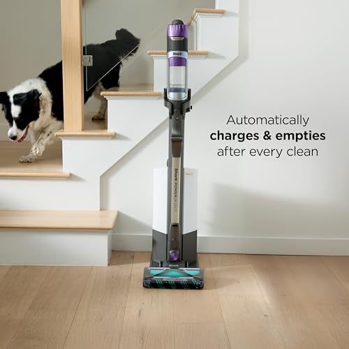 Image of Shark Cordless Vacuum Cleaner with HEPA Filter, PowerDetect Clean & Empty, Powerful Suction, Auto-Empty System, Pet Hair Pickup, Carpets & Hardfloor, Dark Gray, IP3251