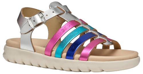 Geox - Geox J Sandal SOLEIMA GIR, Silver/Multicolor, 34 EU