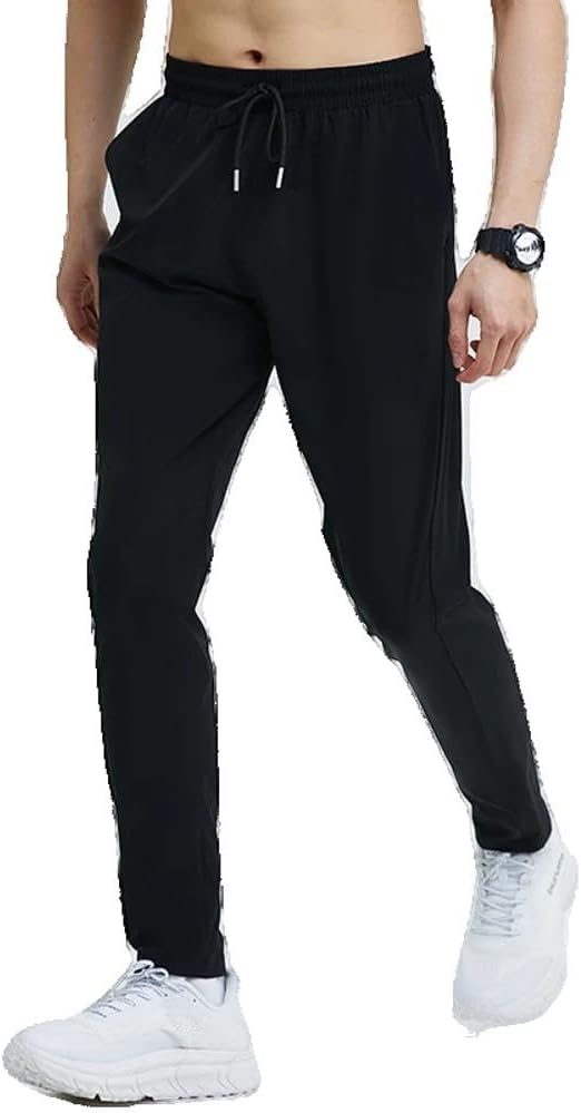 Xingfenly Gym Fitness Trousers Men' Pants Tight Jogging Running Breathable Quick-Drying Ice Silk Sports Wind Casual