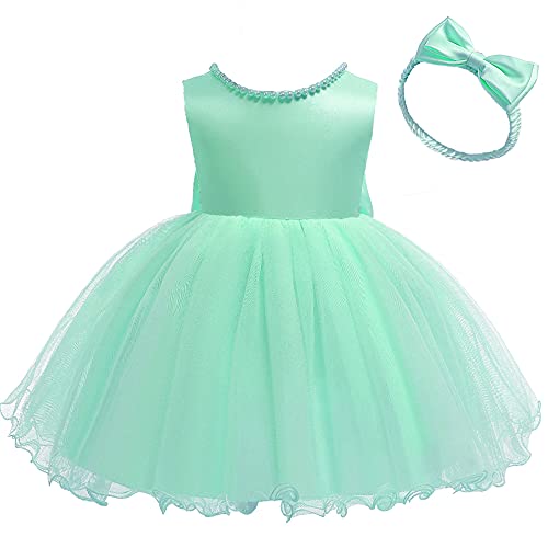 Special Occasion Christening Lace Birthday Christmas Easter Flower Baby Girl Dress Princess Formal Prom Party Tutu Ball Gown 3T 4T Light Green 110 #TOP2