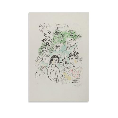Toile à suspendre Marc Chagall branche verte 60x90 tableau salon
