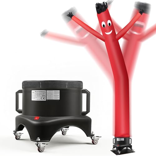 12FT Red Inflatable Dancing Man with 3/4HP Blower Highly Durable and Tear Resistant Polyester Polyamide Nylon Inflatable Man Dancing Waving Inflatable Tube Guy