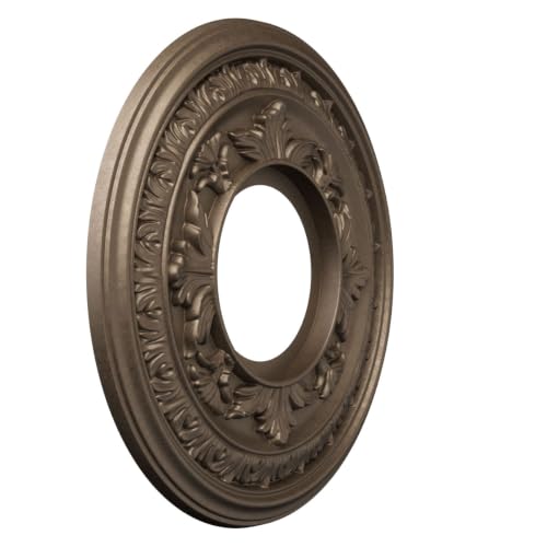Image of Ekena Millwork 10 inchOD x 3 1 /2 inchID x 3 /4 inchP Baltimore Thermoformed PVC Ceiling Medallion (Fits Canopies up to 4 1 /4 inch), UltraCover Satin London Grey