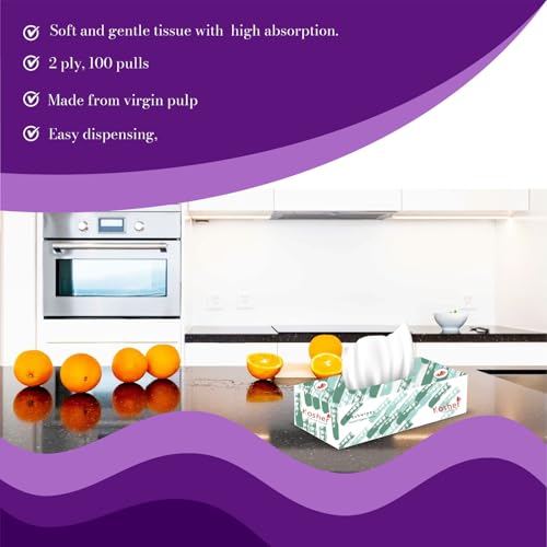 Image of Kosher 2 Ply Facial tissue Box /Car Tissue | 100 Pulls X Pack of 6 (total 600 pulls) | Soft, Gentle and Absorbent Tissue | Comes in Different Box Designs
