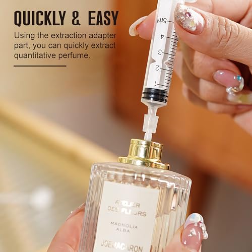 Perfume Dispenser Pump Perfume Extraction Plastic Adapter Syringe Pump for Travel Refillable Perfume Atomizer Spray Bottle (5PCS) (5ML)4