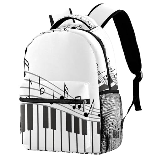 Sac de voyage décontracté et scolaire imprimé piano pour le lycée et les sorties