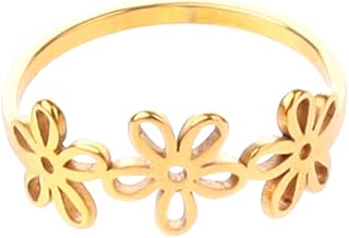 خاتم انيق من الستانلس ستيل روز للنساء من بوكس هودوم، مقاس 20، لون ذهبي B-O-X-R-4