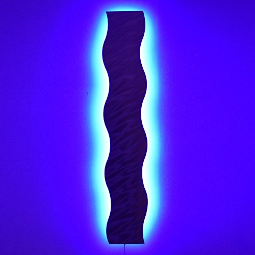 Light Wave Large Metal Wall Art Modern Abstract Sculpture Lamp w/Color Changing LED Lights