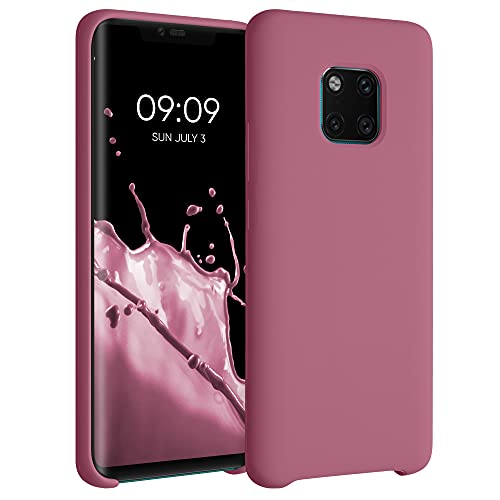 kwmobile Hülle kompatibel mit Huawei Mate 20 Pro Hülle - Silikon Handy Hülle - Handyhülle weiche Oberfläche - kabelloses Laden - Dark Rose