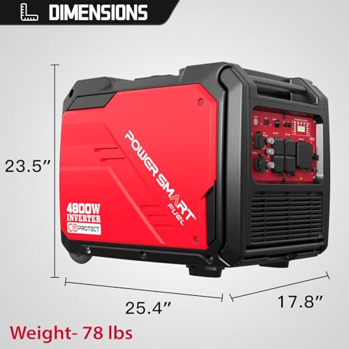 Image of PowerSmart 4800W Portable Inverter Generator,Parallel Ready&Electric Start Super Quite Gas Powered,RV Ready with 30A Outlet, EPA & CARB Compliant for Home Backup, Camping,Portable Power Station