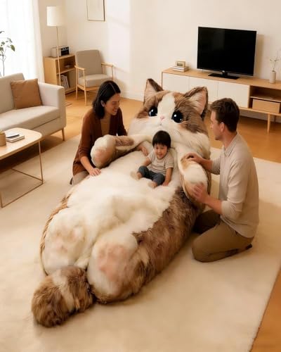 Bolsa de dormir para adultos con forma de gato gigante de peluche, suave, cálida y cómoda para camping y viajes miniatura 5