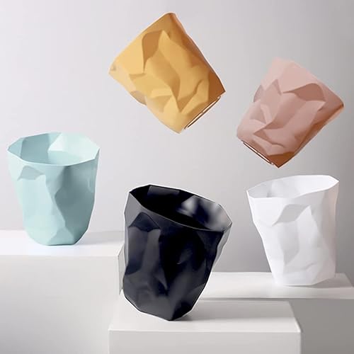 Miniatura 2 de Cestas de basura creativas para el hogar arrugados Botes de basura de baño Botes de basura de plástico Cestas de basura Cestas (color  azul, tamaño