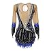 Nnnnydjy Women's Dane Rhythmic Gymnastics Leotards Girls' Handmade Gymnastic Competition Activewear Figure Ice Skating Wear,Blue,7_10Years