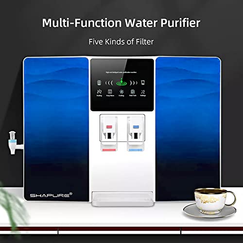 Image of Shapure Hot and Cold Water Purifier (3 in 1) 8L RO+CTO+GAC+PP Purification| 5 Stage Water Purification| Water Purifier for Home & Office Works Up to 3000 ppm TDS| Room Temp. Water Tap at Side (Blue)