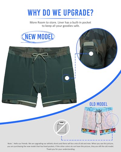 Image of maamgic Mens 5 inch Gym Running Shorts for Men 2 in 1 Quick Dry Workout Athletic Shorts