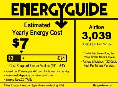 Ventilador de Techo 46 Pulgadas con Luz y Control Remoto, 6 miniatura 8
