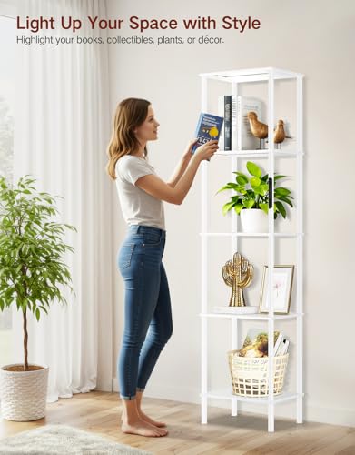 Lámpara de pie y librería integrada que ahorra espacio con tres tonos de luz 7