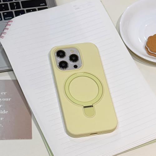 Coque silicone liquide FORLUZ iPhone 13 Pro jaune avec charge magnétique